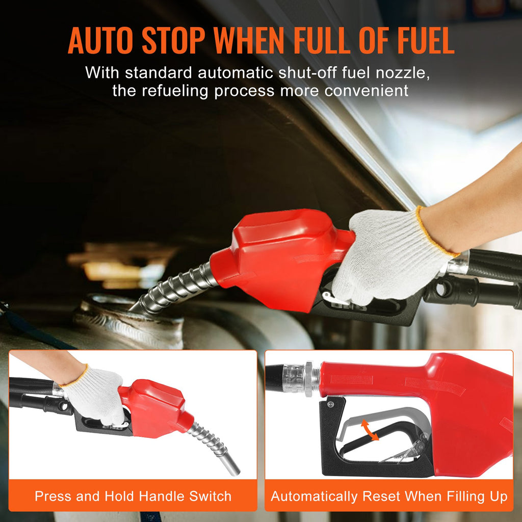 Fuel Transfer Pump 12V 15 GPM 1/4 HP Diesel Pump With Auto Fuel Nozzle - Shop NCLC