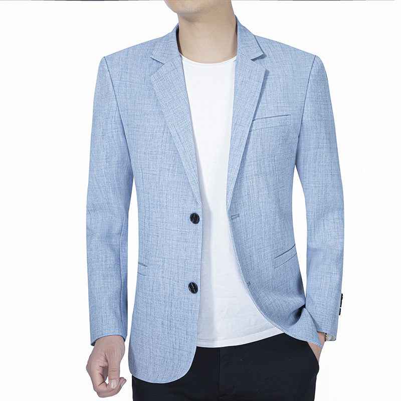 Men's Business-Casual Solid-Color Suit Jacket Coat