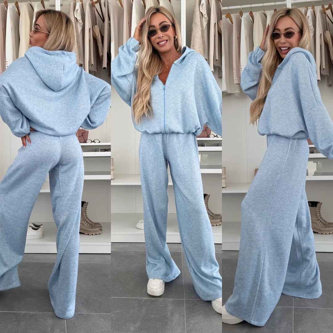 Elastic Trousers Two-piece Set Women