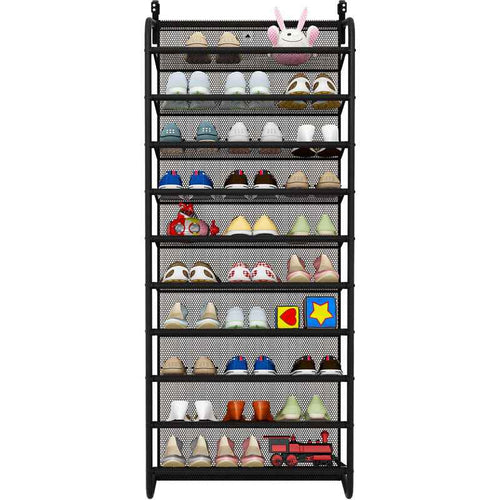 1PC20-30 Pairs Over Door Shoe Organizer, Space Saving 10 Tier Shoe Rack