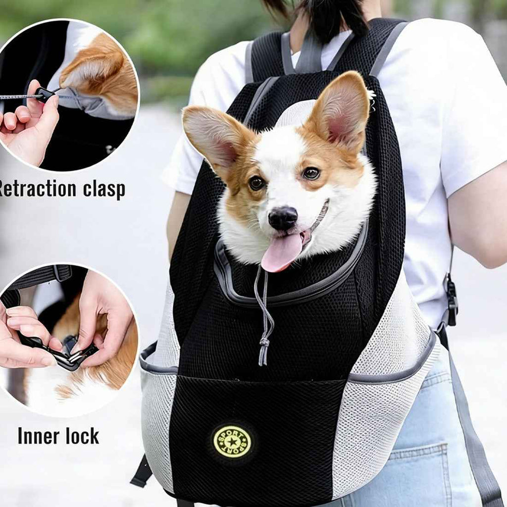 NEW Pet Dog Carrier Puppy Travel Mesh Backpack Front Travel Portable Breathable Bag
