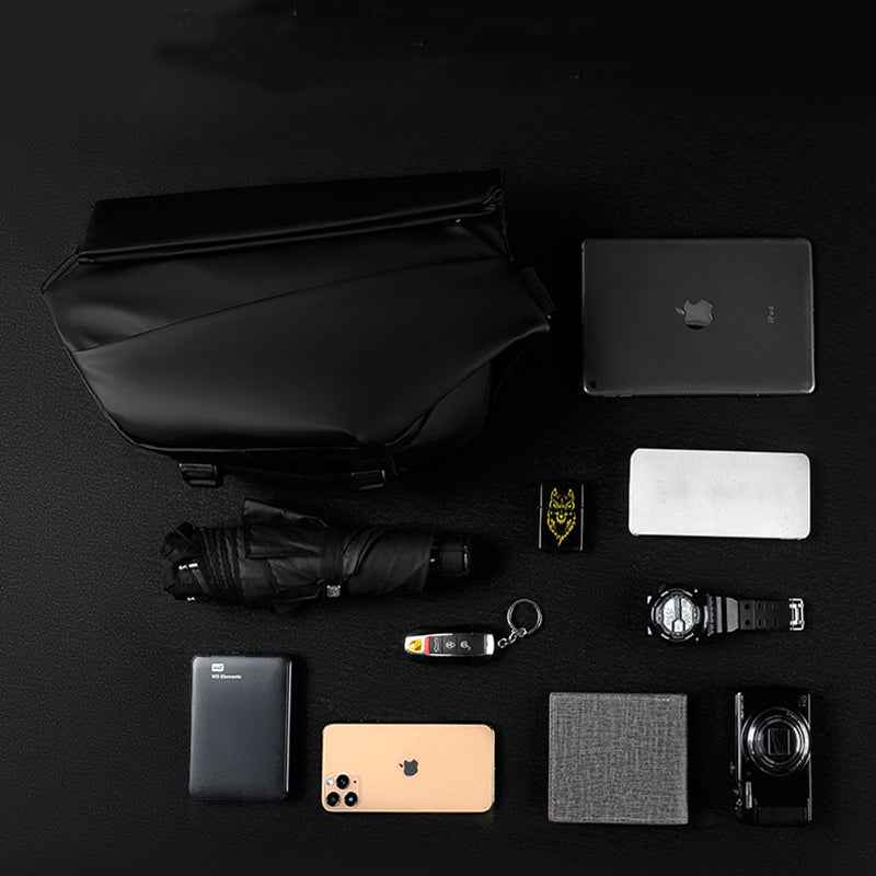 Men's Anti-Theft Waterproof Crossbody Sling Bag – Functional Motorcycle Chest Backpack with USB Charger Port