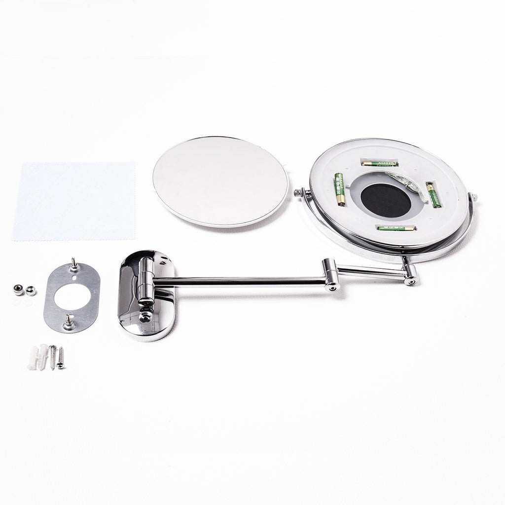 8-inch Folding LED Makeup Mirror, Wall-mounted Dressing Mirror - Shop NCLC