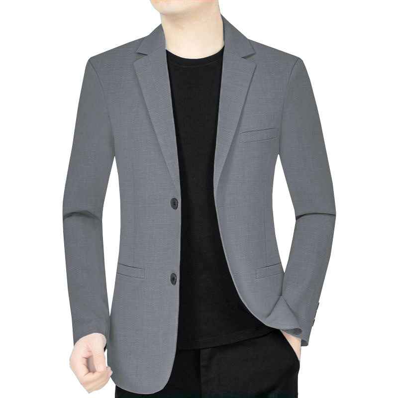 Men's Business-Casual Solid-Color Suit Jacket Coat