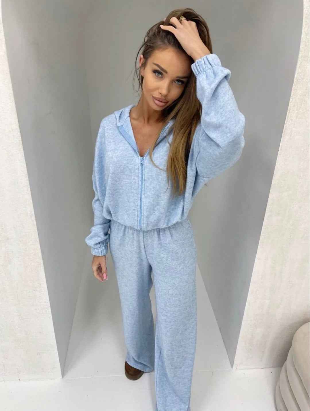 Elastic Trousers Two-piece Set Women