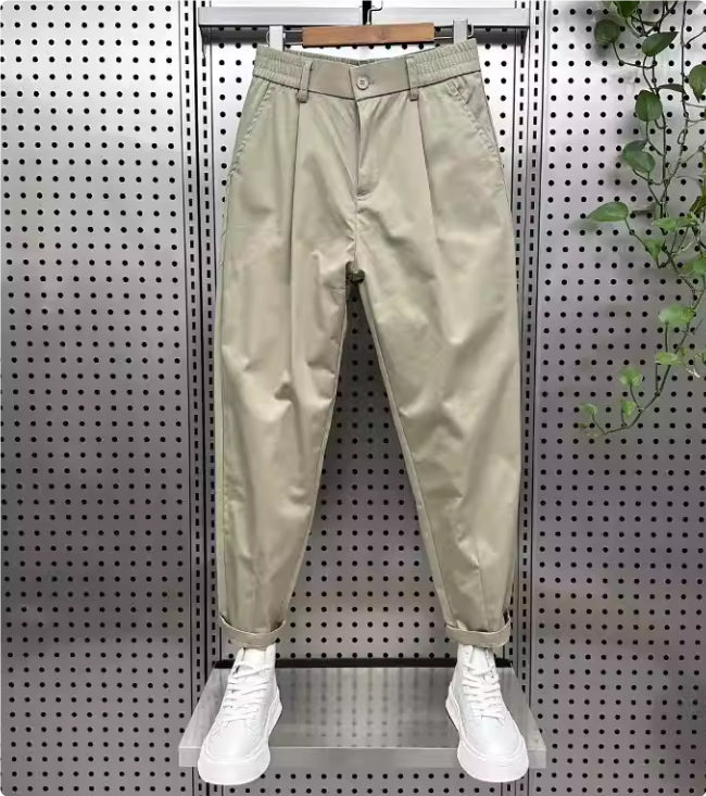Mens Solid-Color Korean-Style Loose-Fit Versatile Casual Pants - Shop NCLC