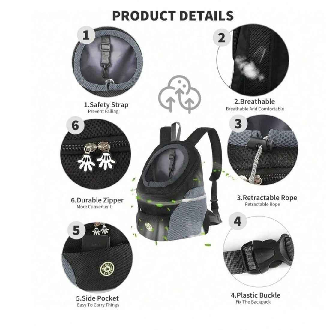 NEW Pet Dog Carrier Puppy Travel Mesh Backpack Front Travel Portable Breathable Bag