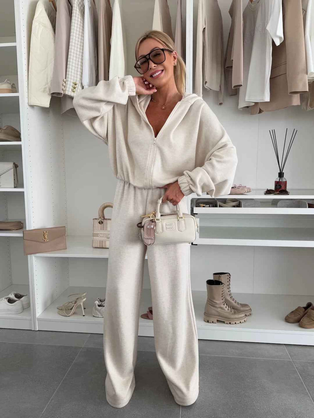 Elastic Trousers Two-piece Set Women