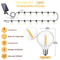 25-Light 15.25ft Outdoor Solar Copper Wire String Lights – Waterproof & Weatherproof Patio Fairy Lighting