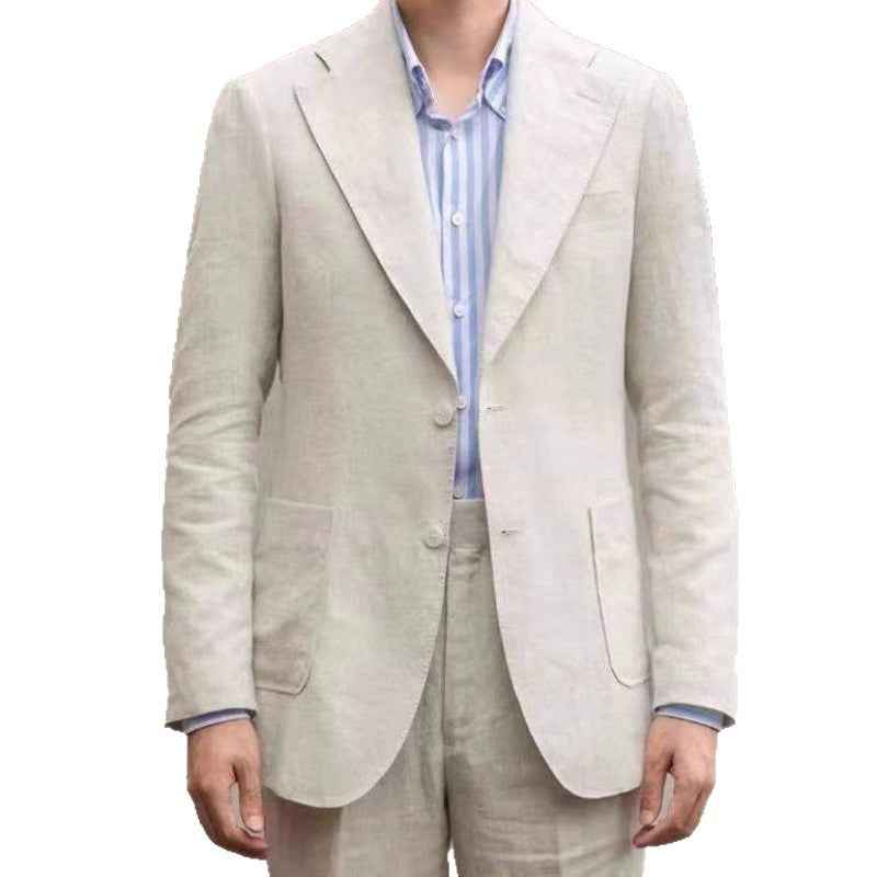 Retro Neapolitan Casual Solid-Colored Slim-Fit Blazer