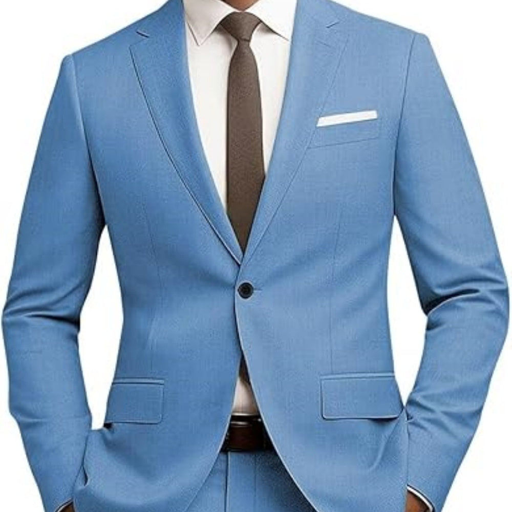 Men's Versatile Solid Color Business Jacket Long Pants Set - Shop NCLC