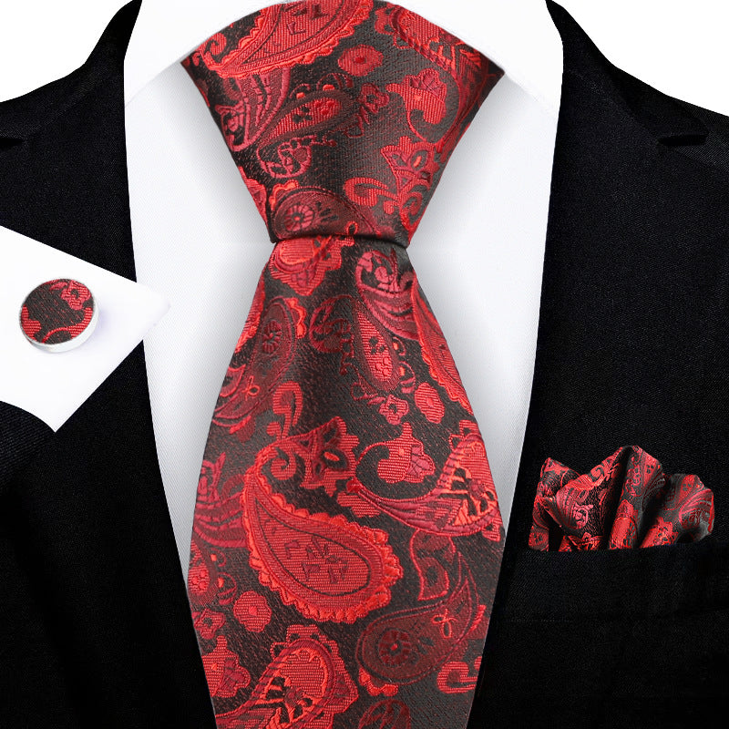 Jacquard-embroidered Cashew Flower Tie - Shop NCLC