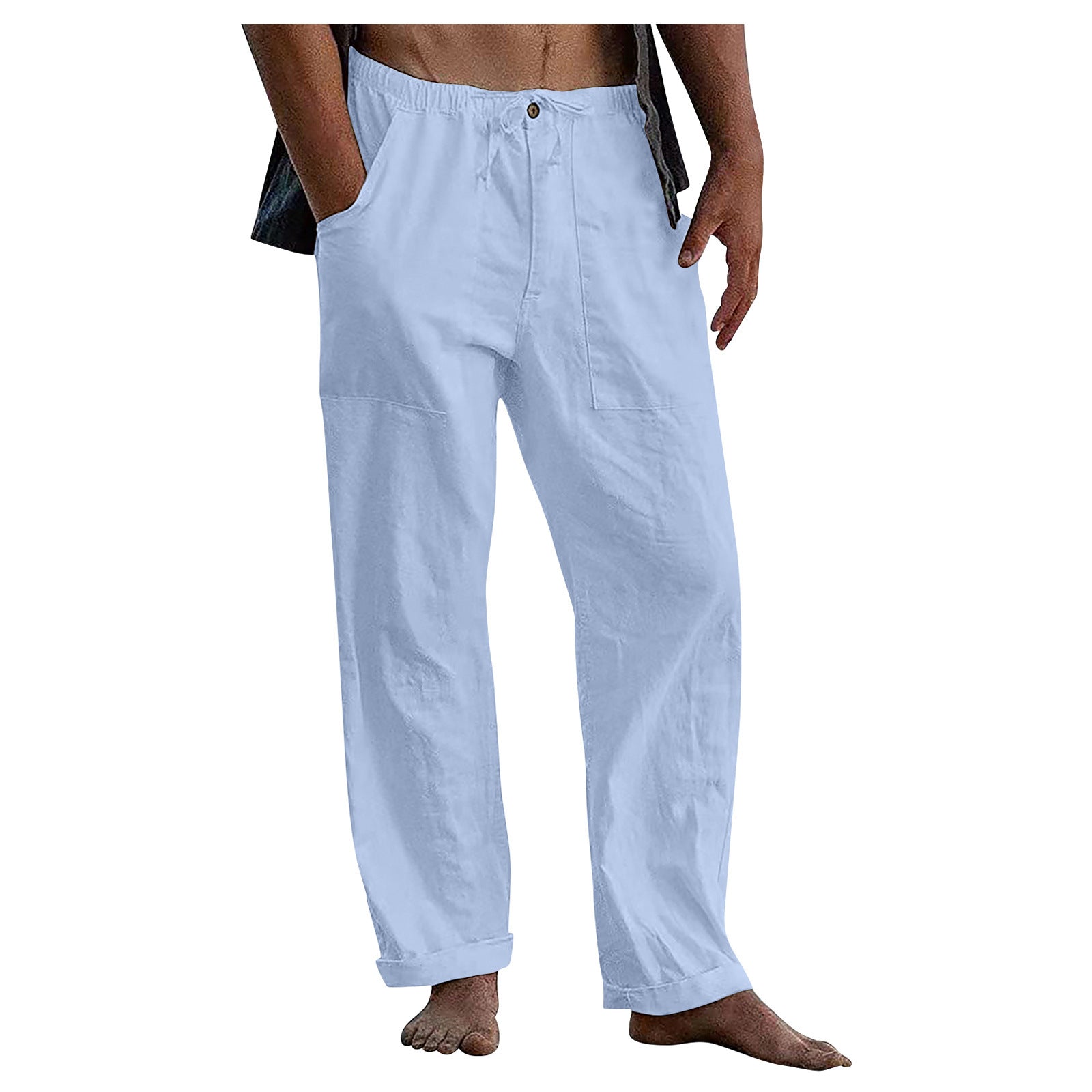 Drawstring Casual Pants Summer Solid Color Trousers - Shop NCLC