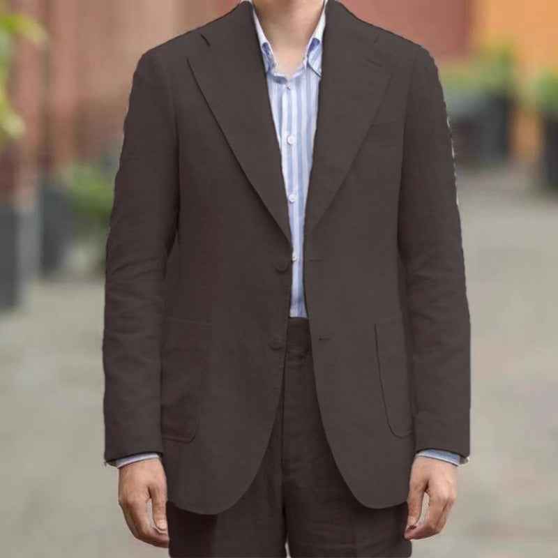 Retro Neapolitan Casual Solid-Colored Slim-Fit Blazer